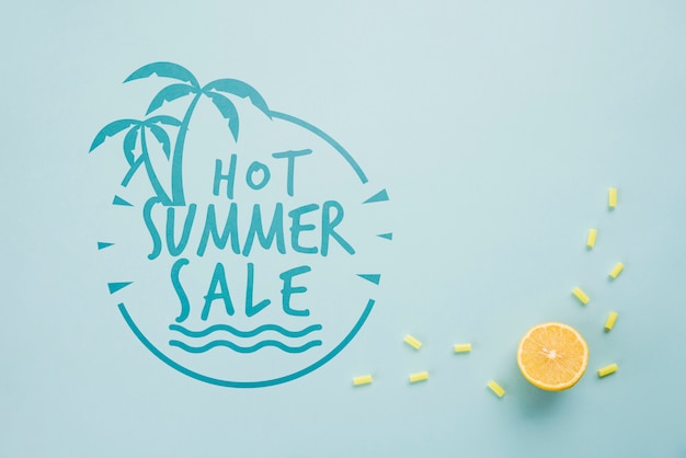 PSD summer lettering background with fruit