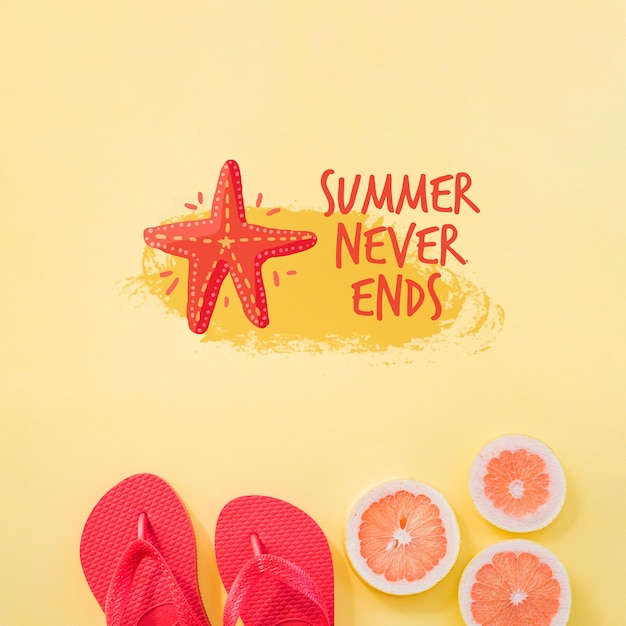 PSD summer lettering background with fruit