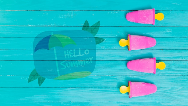 PSD summer lettering background with ice lolly