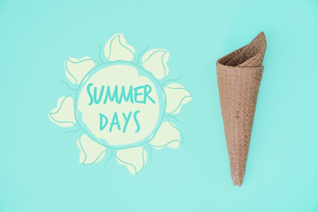 PSD summer lettering background with summer elements