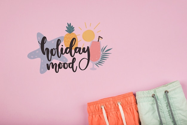 PSD summer lettering background with summer elements