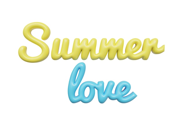 Summer love 3d lettering