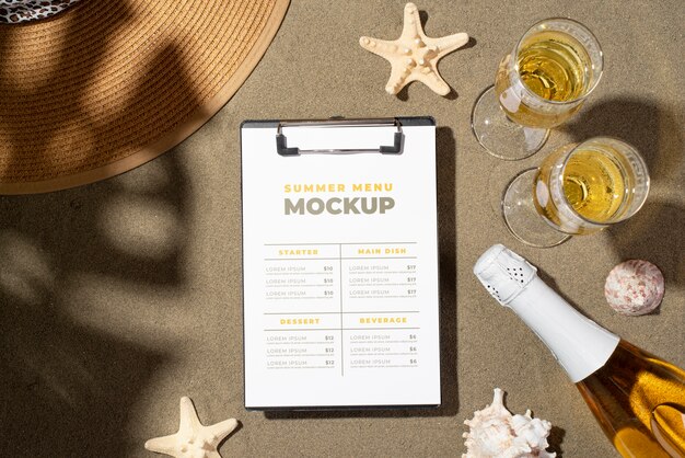 Summer menu mockup design