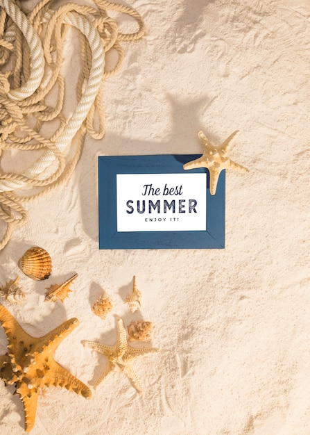 PSD summer mockup with marine elements