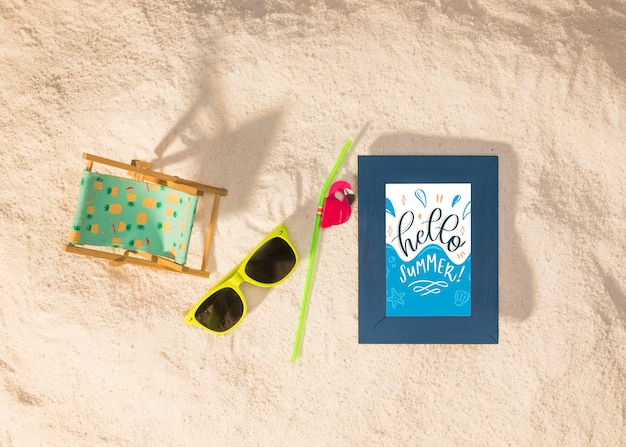 summer mockup with a sunglasses