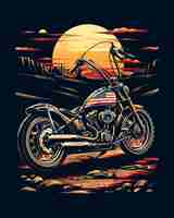 PSD summer motorcycle t shirt design template
