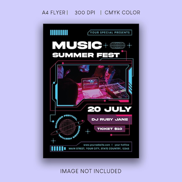 PSD Флаер летнего музыкального фестиваля