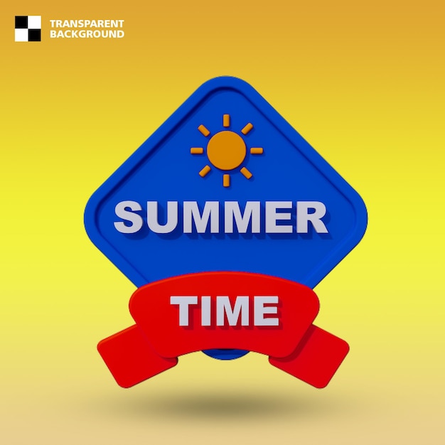 Summer Nameplate 3D Icon Isolated