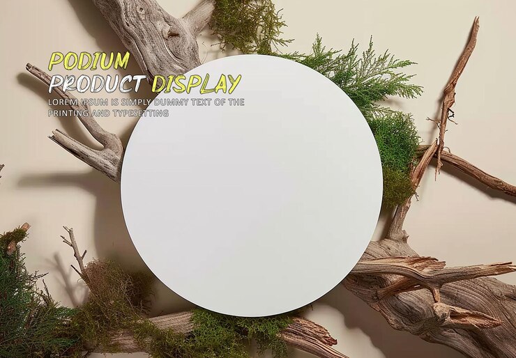 PSD summer and natural podium for product display stage display mockup for show product presentation
