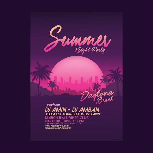 PSD summer night beach party