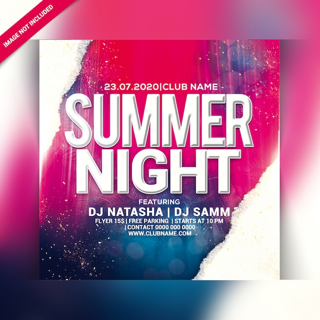 Summer night party flyer