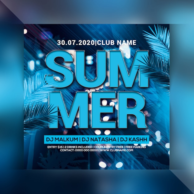 PSD summer night party flyer