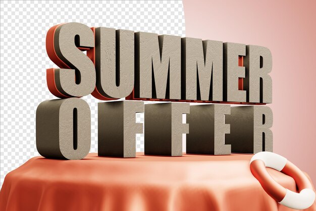 Summer offer 3d design transparent background psd