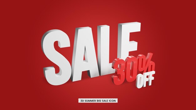 Summer offer sale 3d text render