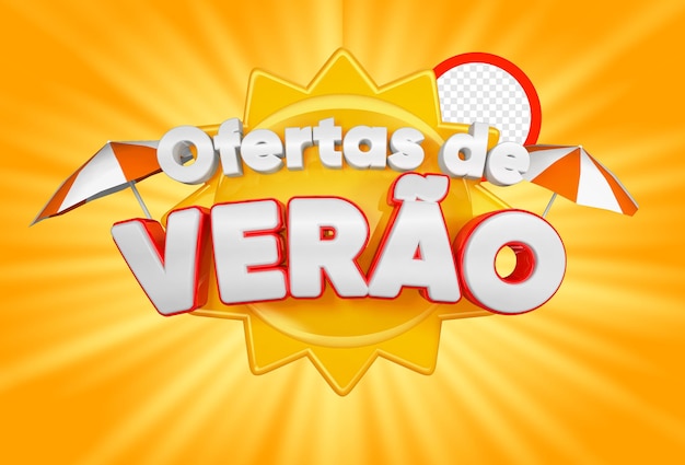 summer offers with 3d parasol in portuguese