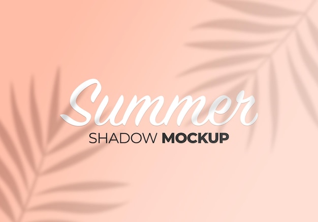 Summer palm leaves shadow mockup on wall