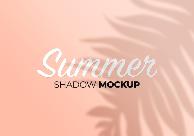 Summer palm leaves shadow overlay mockup on wall