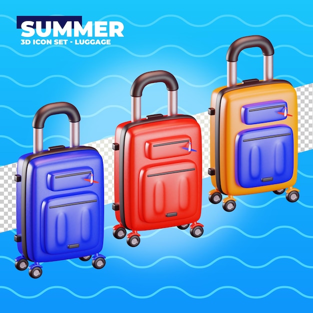 PSD summer party 3d icons set