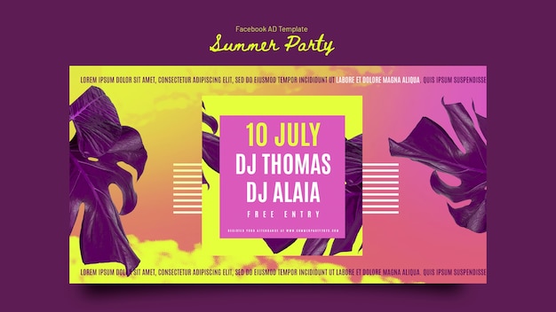 PSD summer party facebook template