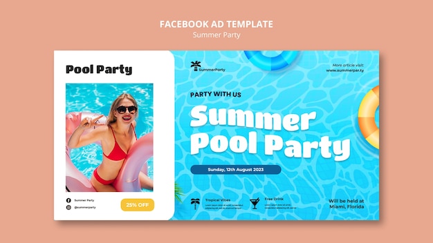 PSD summer party facebook template