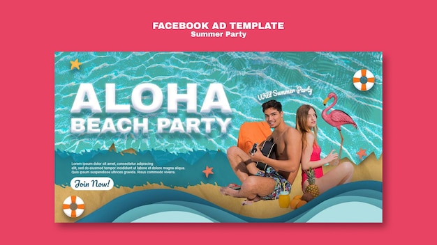 PSD summer party facebook template