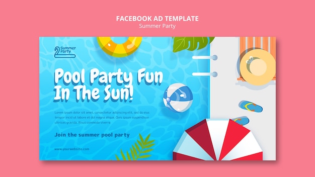 summer party facebook template