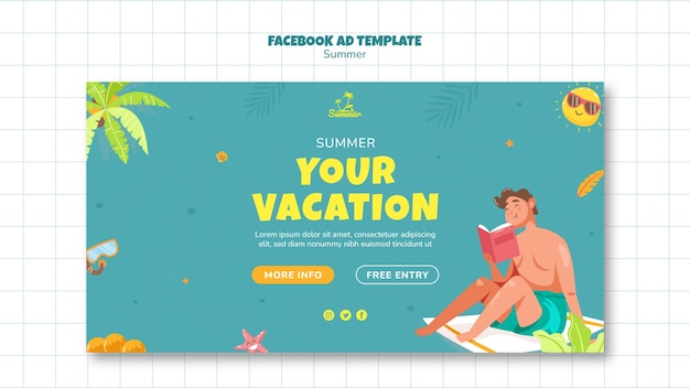 PSD summer party facebook template