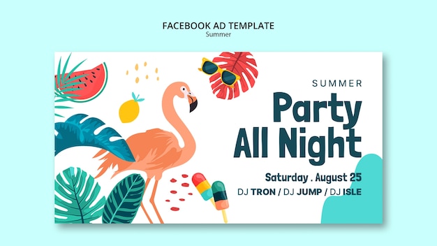 PSD summer party facebook template