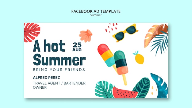 PSD summer party facebook template