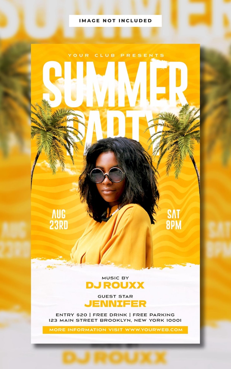 PSD summer party flyer instagram story template