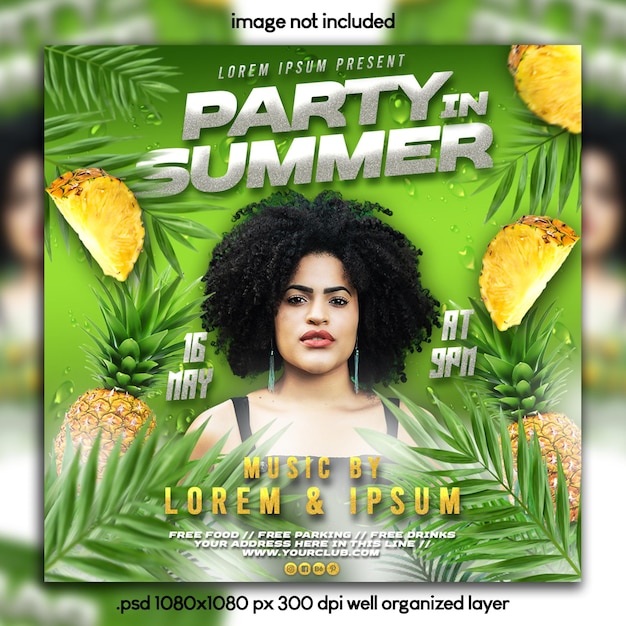 Summer party flyer-sjabloon
