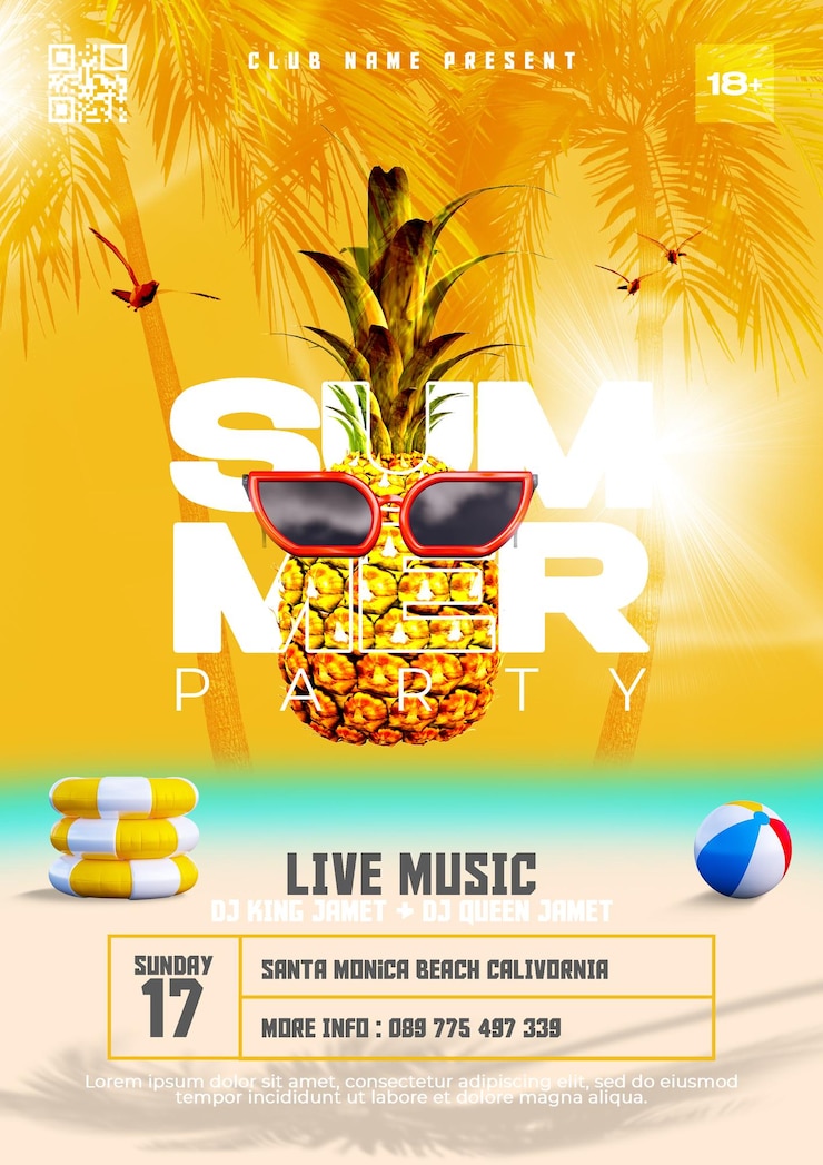 summer party flyer template