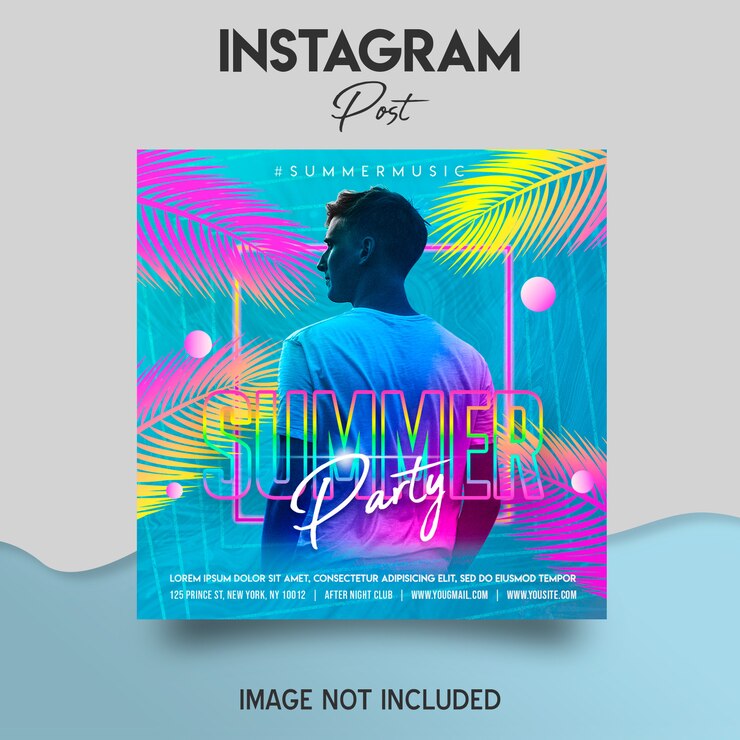 Summer party Instagram post template