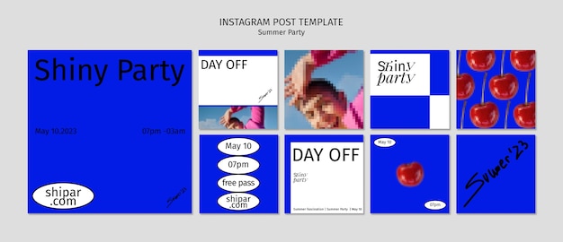 PSD summer party instagram posts