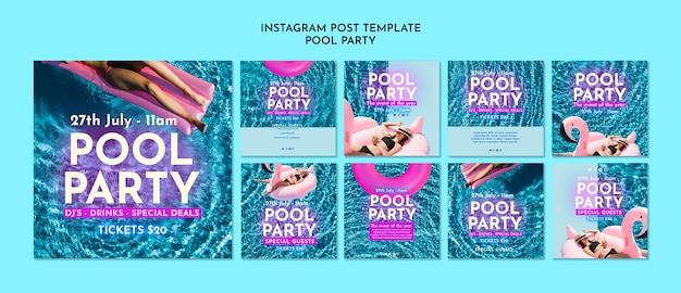 PSD summer party instagram posts