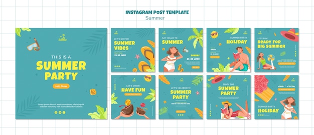 Summer party instagram posts