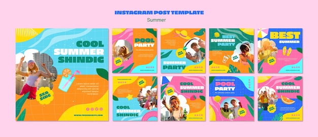 PSD summer party  instagram posts