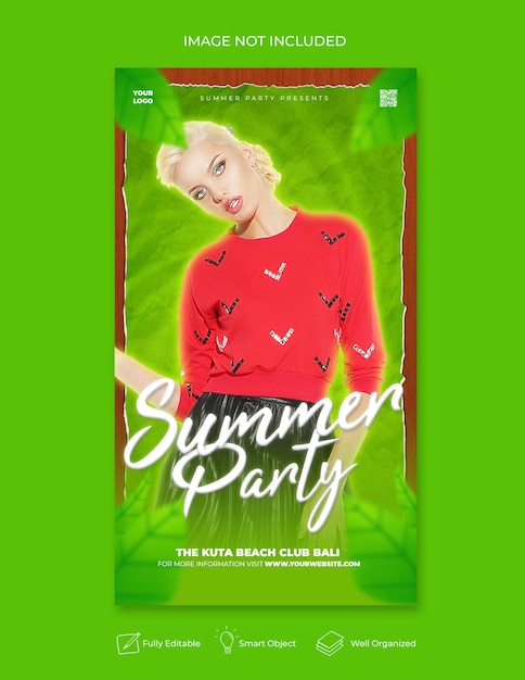 Summer party instagram story template