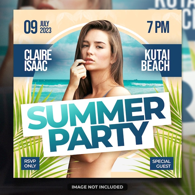 Summer party music concert poster template