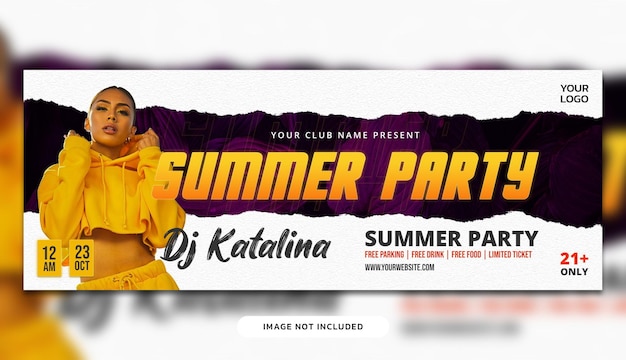 Summer Party Social Media Banner Post Szablon Projektu