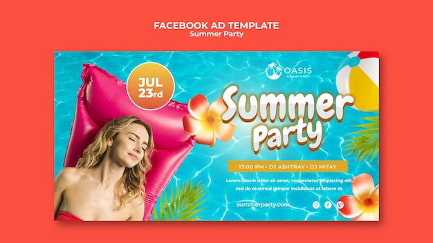 PSD summer party template design