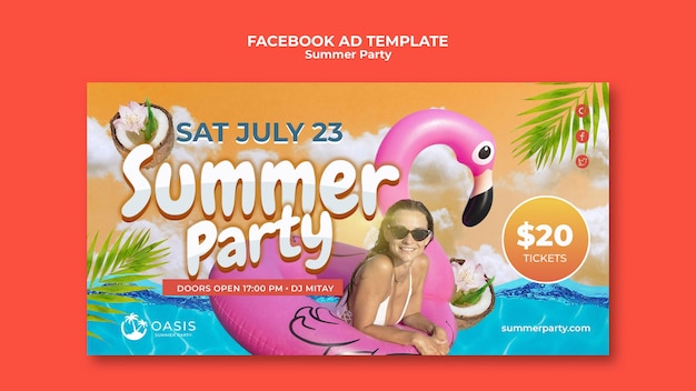 PSD summer party template design