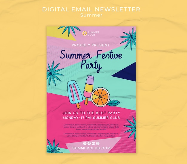 PSD summer party template design