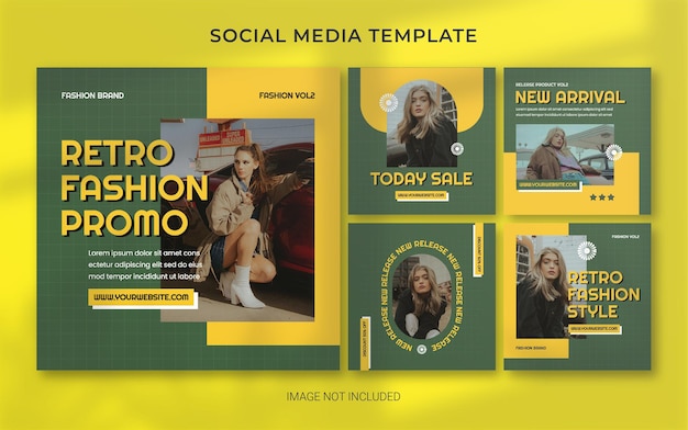 Summer Retro Fashion Social Media Post Banner Layout