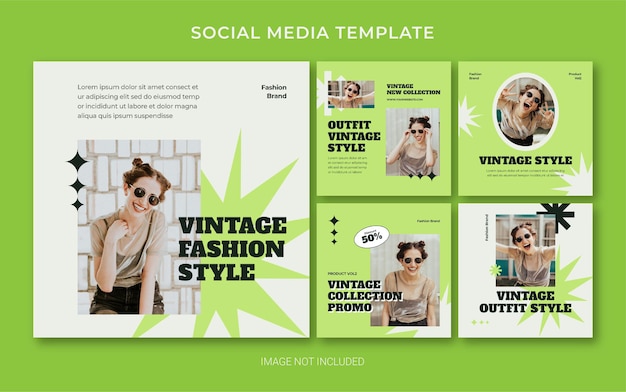 Summer retro fashion social media post banner layout