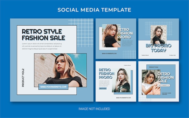 Summer retro fashion social media post banner layout