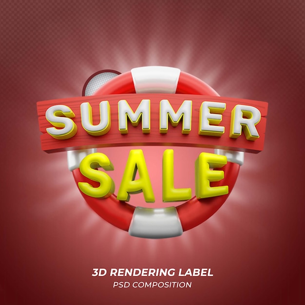 PSD summer sale 3d label