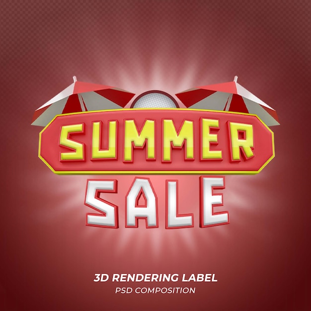 Summer sale 3d render text