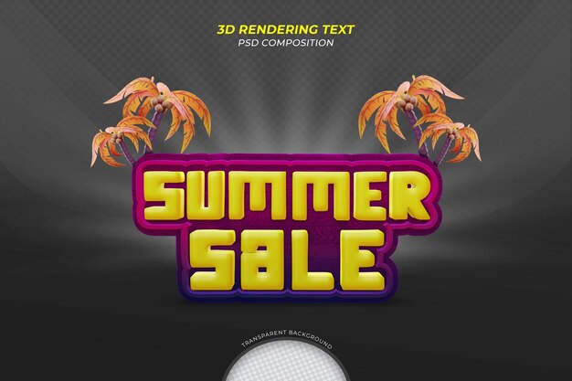 PSD summer sale 3d text