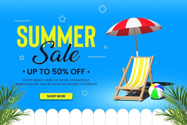 PSD summer sale banner social media post template